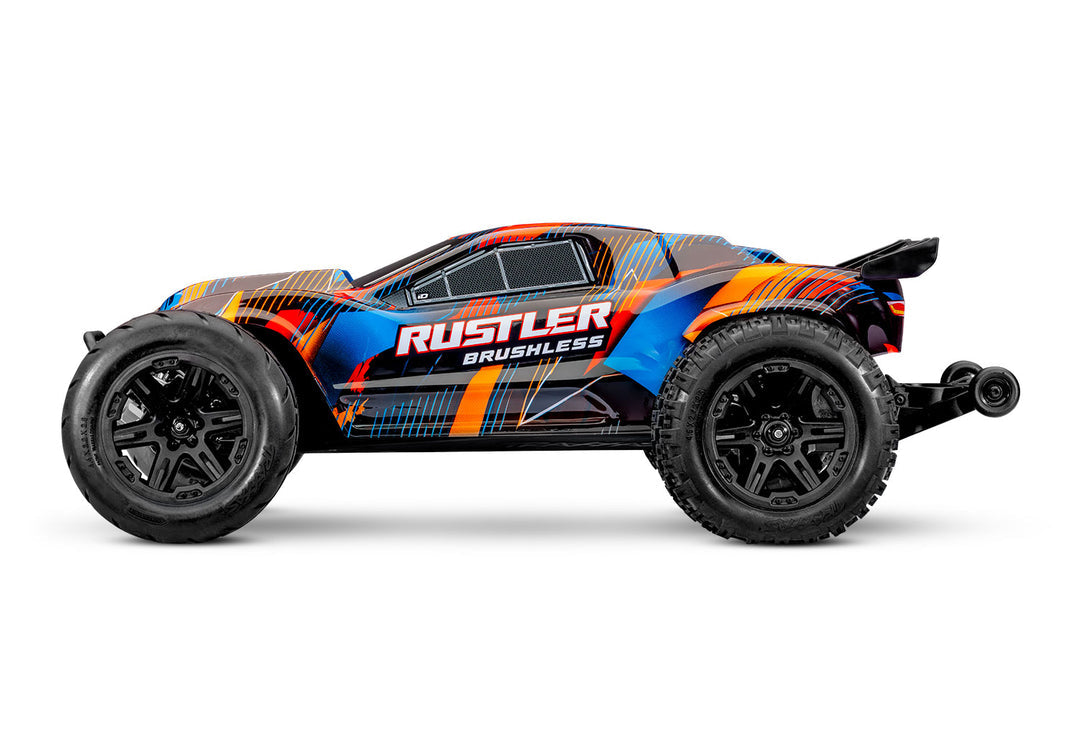 Traxxas Rustler 2WD Brushless 37454-4 - Orange lateral