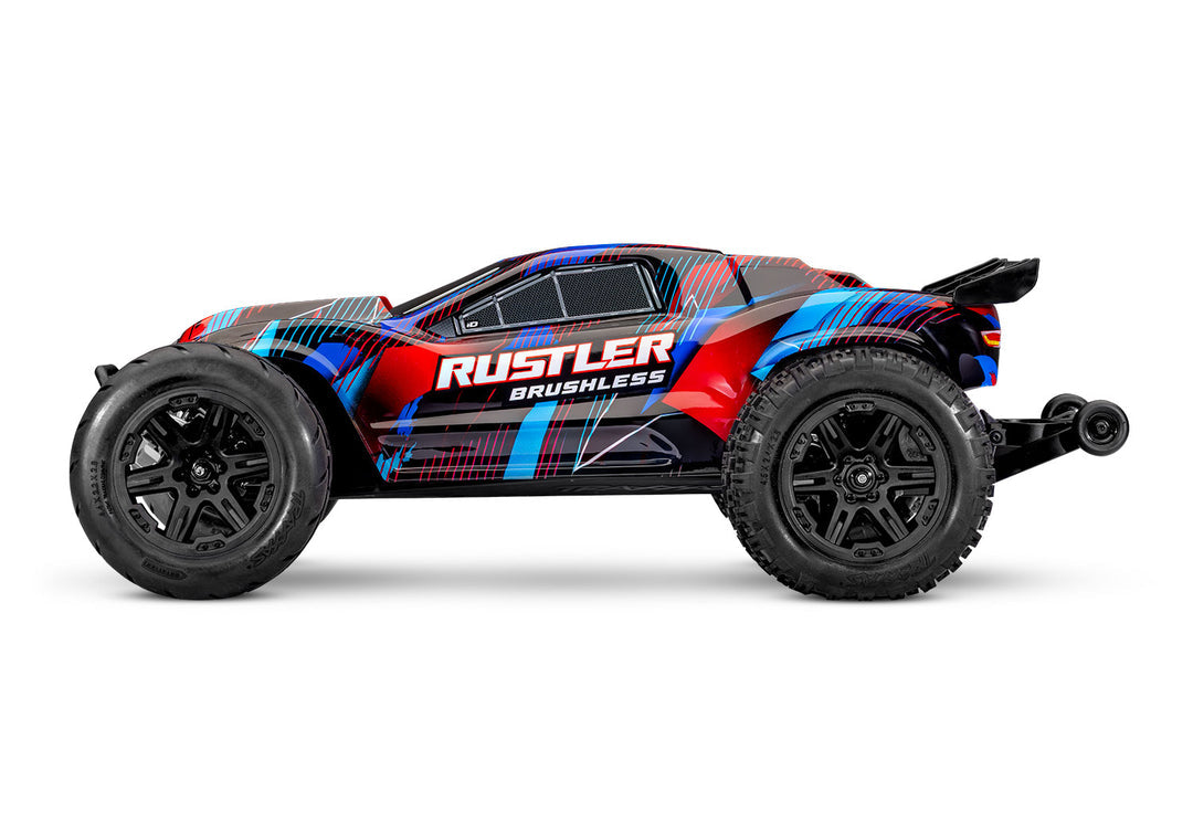 Traxxas Rustler 2WD Brushless 37454-4 - Red lateral