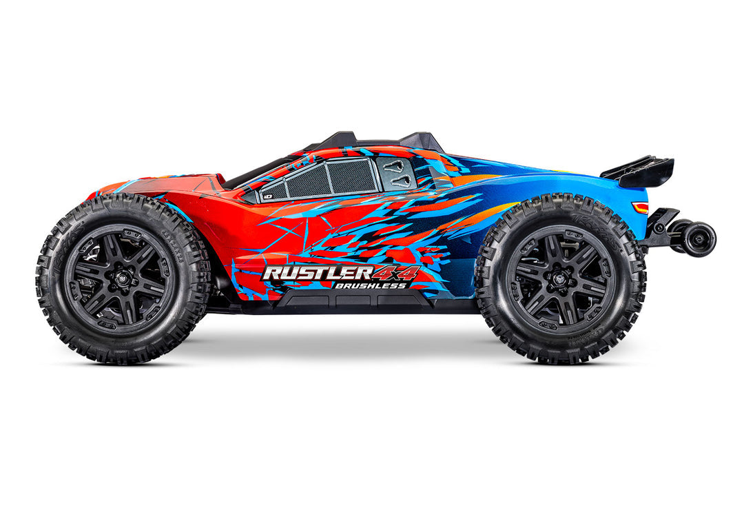 Traxxas Rustler 4X4 Brushless 67464-4 - Red lateral