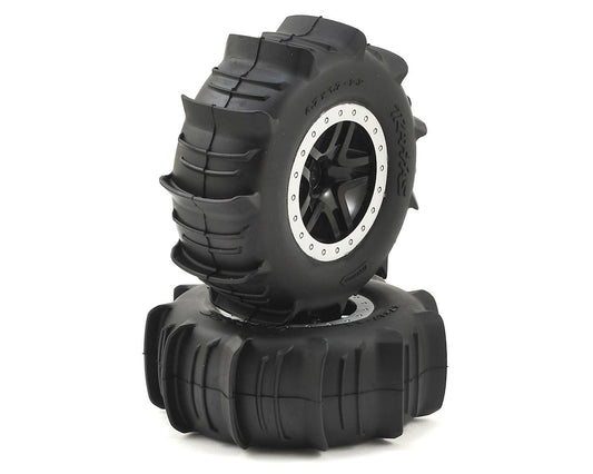 Traxxas Paddle Tires w/SCT Split Spoke Rear Wheel (2) 5891